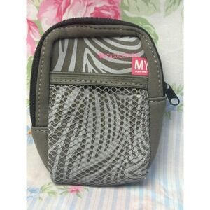 MYTAGALONGS Gray‎ Travel Pouch Phone Holder Case Mesh Pocket Belt Strap 4x5"